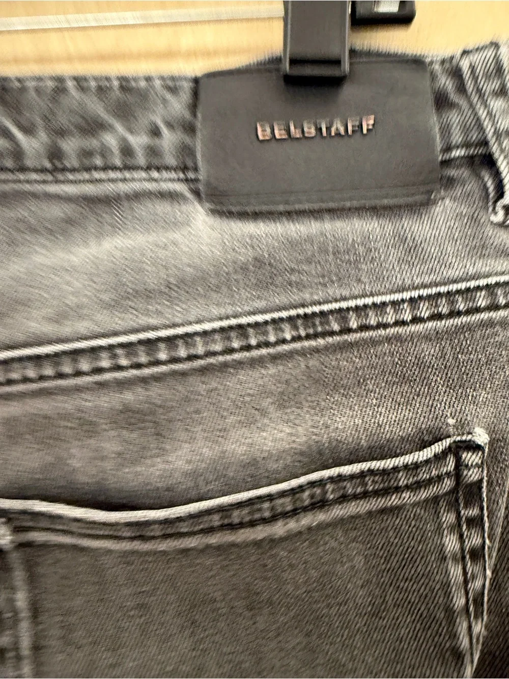 Belstaff Moto-Style Distressed Straight Leg Jeans – Gray (Size 30/33)